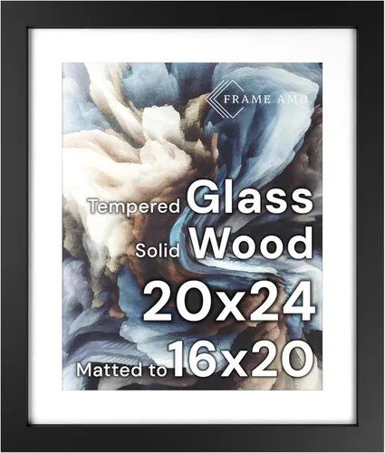Miniatura 50 de Frame Amo Marco de póster de madera maciza de 13 x 19 pulgadas, color natural, tapete blanco para imagen de 11 x 17 pulgadas, parte frontal