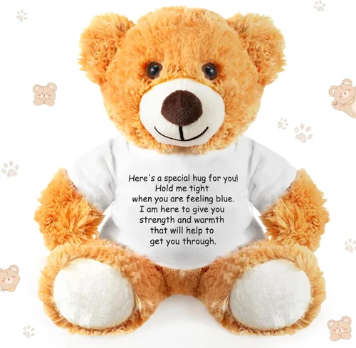 Miniatura 11 de Lenwen Un regalo de abrazo de oso para mujeres, pésame pronto, condolencias para mujeres, peluche de animal de peluche, abrazo pensando en ti, Azul