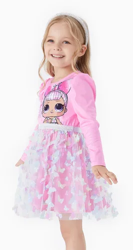 Miniatura 2 de L.O.L. Surprise! Vestidos de malla tutú para niñas con mariposa y purpurina para fiesta, vestido de tul de manga larga, regalo de cumpleaños