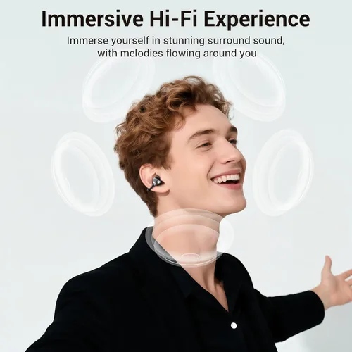 Miniatura 5 de Juego de auriculares inalámbricos 2 en 1, clip de oreja abierta y mini auriculares para dormir, batería de 36 horas, sonido de graves, ultra cómodo