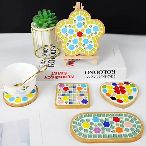 Miniatura 5 de Azulejos de mosaico – Surtido de azulejos de mosaico de cerámica circular a granel – 0.6 x 0.6 in de colores mixtos – 42 piezas/3.53 oz para Mezcla