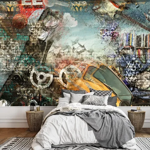 Miniatura 7 de wall26 - Patrón urbano de graffiti vectorial - Decoración de pared de arte en lienzo - 100x144 pulgadas Obra de arte - Ca96