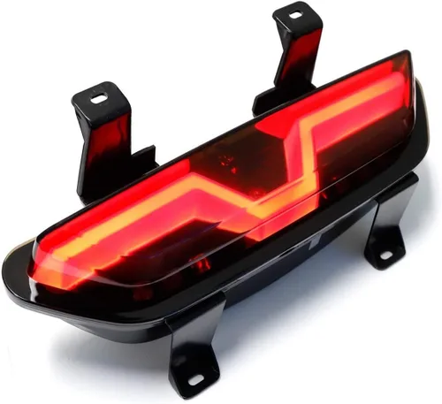Miniatura 3 de iJDMTOY Foglamp LED trasera de lente ahumada compatible con Ford Mustang 2015-2017, montaje de luz trasera LED roja completa funciona como luz