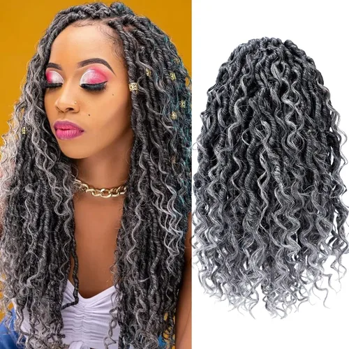 Miniatura 22 de Goddess Locs - Cabello de ganchillo de 8 pulgadas, 6 paquetes de rastas sintéticas de cabello de ganchillo para mujeres negras, cabello suave 1b