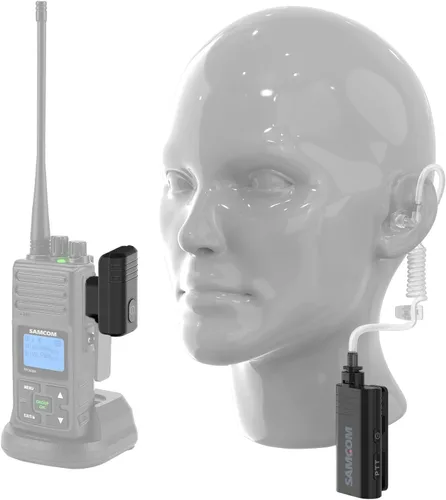 SAMCOM Auriculares inalámbricos con tubo acústico transparente para Walkie Talkies, pieza de oído de vigilancia BTEAR01 con 2 pines tipo K dongle 10