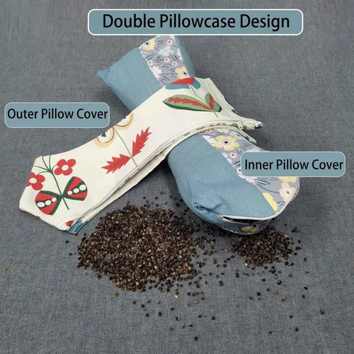 Miniatura 5 de Almohadas de trigo sarraceno para dormir, almohada de trigo sarraceno, almohada cervical lumbar, almohada redonda terapéutica para durmientes, dolor