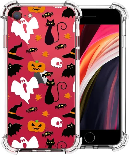 Miniatura 42 de Funda transparente de Halloween para Google 6a, con patrón de fantasma, funda protectora de TPU suave, delgada, a prueba de golpes, para niños