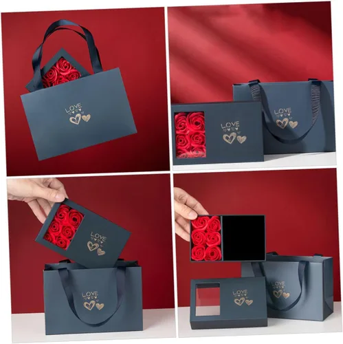 Miniatura 8 de TENDYCOCO 1 Unidades Caja de Embalaje Joyero Joyería de Mano Bolsas Florales Chritmas The Christmas Sto Jewelry Gift Bag Jewelry Holder Flower