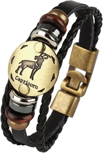 Miniatura 21 de Hamoery Pulsera de cuero de aleación punk para Constellation trenzada pulsera pulsera brazalete