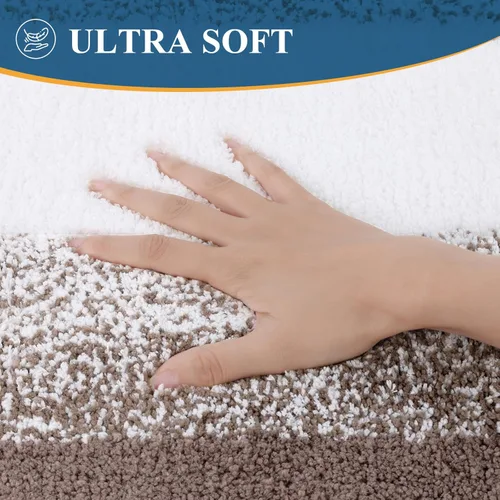 Miniatura 4 de Juegos de alfombras de baño de 3 piezas, alfombras de baño antideslizantes absorbentes, alfombras de baño de felpa extra suaves y esponjosas