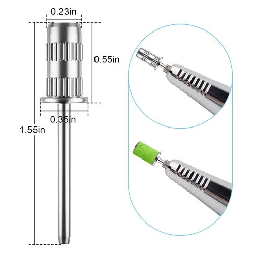 Miniatura 3 de Brocas de taladro de uñas, bandas de lijado para eje de taladro de uñas de 3/32 pulgadas, brocas para uñas, broca de mandril para uñas, brocas