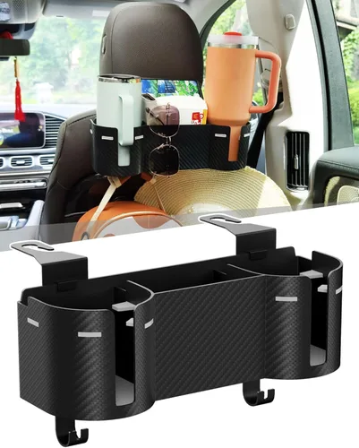 Miniatura 11 de Soporte para portavasos de asiento trasero de automóvil de 3.7 pulgadas con organizador, organizador de respaldo de asiento 4 en 1 de alta capacidad