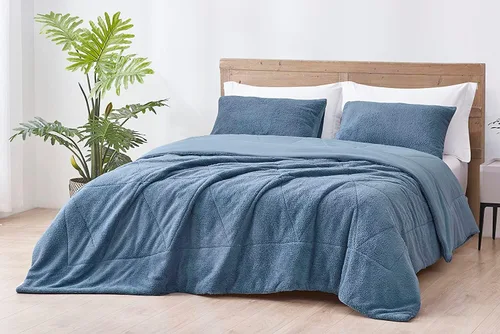 Miniatura 10 de Chezmoi Collection Zane - Juego de edredón Sherpa de 2 piezas, juego de ropa de cama reversible de microfibra lavada de doble cara