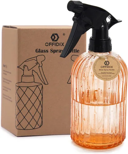 OFFIDIX Regadera de vidrio, botellas de spray manuales, botella de spray de 13.5oz/0.4L con boquilla ajustable para jardinería interior y exterior y