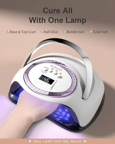 Miniatura 4 de Lámpara de uñas profesional de 288 W con 66 LED y sensor inteligente, pantalla digital, 4 ajustes de temporizador, luz LED UV de secado rápido