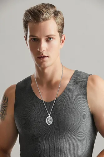 Miniatura 5 de Vito Collar con sello de siete arcángeles para mujeres y hombres, plata de ley 925, San Miguel, San Cristóbal, San Benito, San Judas, Rafael