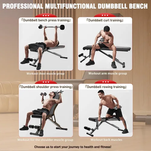Miniatura 3 de ALSO GO Adjustable Weight Bench, Workout Benches with Leg Extension & Extended Headrest, Foldable Incline Decline Bench Press, Roman Chair, Full