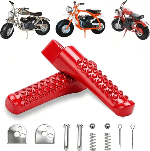 Chikia Kit de Estriberas Rojas para Mini Bicicleta Compatible con Coleman CT200U CT200U-EX BT200X Trail 200 Axis M200 CT100u Trail CC100X 100CC