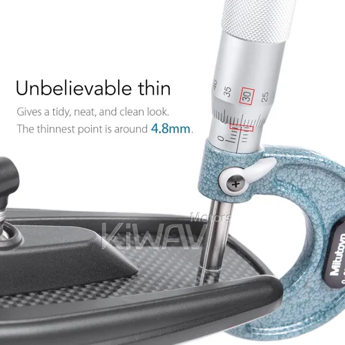 Miniatura 8 de KiWAV Aftermarket - Espejos retrovisores laterales cónicos Mamba real fibra de carbono negro convexo ajustable M8 0.315 in 1.25 adaptadores de paso