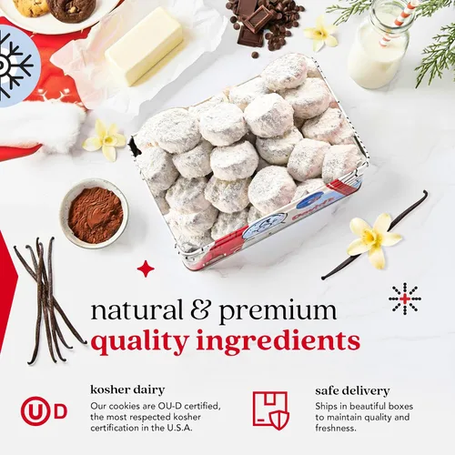 Miniatura 4 de David's Cookies Winter Wonderland Pecan Meltaways Tin - Paquete de galletas gourmet de Navidad para la familia y los amigos - Deliciosas y suaves