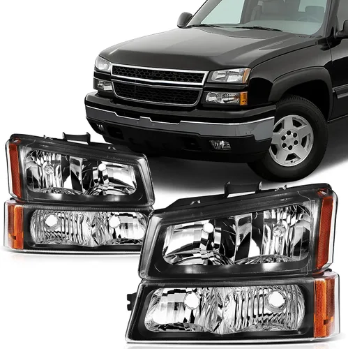 Miniatura 8 de SCITOO Faros delanteros para Chevy Silverado 1500/3500 2007-2013, para Silverado 2500 2007-2014, carcasa cromada, reflector ámbar, lente