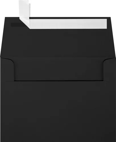 LUXPaper Sobres de invitación A6 | Despegar y prensar | 4 3/4 pulgadas x 6 1/2 pulgadas | Negro medianoche | Texto de 80 libras | 50 unidades