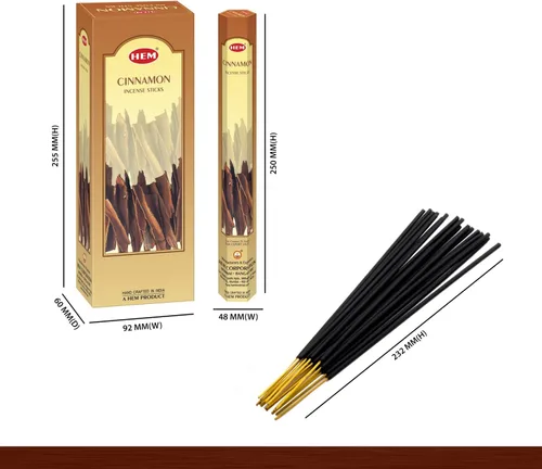 Miniatura 3 de Hem Varitas de incienso de canela (120 varillas, 6 cajas en el interior), 9 pulgadas de largo, 0.71 onzas por caja, perfectas para meditación