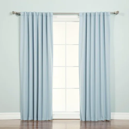 Best Home Fashion Cortinas opacas con aislamiento térmico, pestaña trasera, bolsillo para barra, azul cielo, 52 pulgadas de ancho x 96 pulgadas de