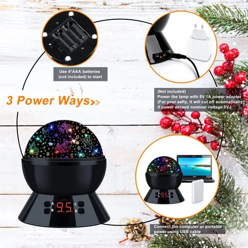 Miniatura 6 de MOKOQI Proyector de luz nocturna de dinosaurio para niños, juguetes para habitación de niños, rotación de 360 grados con luz de proyección