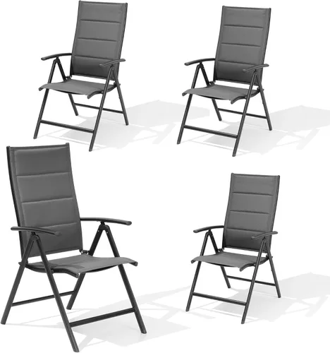Miniatura 17 de Crestlive Products. Conjunto de 2 sillas plegables de patio, 7 niveles ajustables, reclinables, con respaldo alto, para exterior, sillas de césped