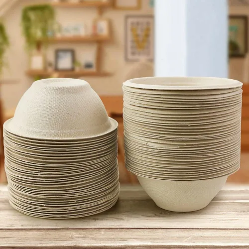 Miniatura 3 de Oomcu Paquete de 100 cuencos de sopa desechables pequeños de 8 onzas a granel, compostables y biodegradables, cuencos de papel reciclado resistentes