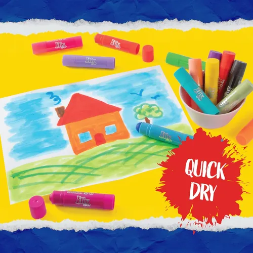 Miniatura 3 de Idiy Juego de 30 barras de pintura de témpera sólida, incluye 12 colores clásicos, 12 metálicos y 6 colores neón, secado rápido, sin ensuciar, no 30