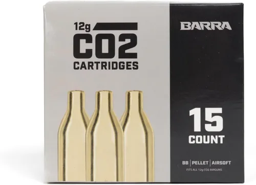 Miniatura 9 de Barra Airguns 12 Gram CO2 Cartridges, Unthreaded, Compatible for Use with Air Guns, Air Pistols, Airsoft Guns, and Air Rifles, Paintball Gun