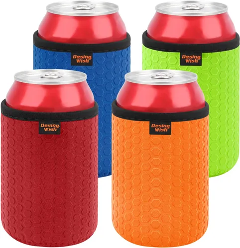 Miniatura 27 de 4 paquetes de fundas aisladas para latas delgadas de 12 onzas, con relieve en panal, fundas aisladas de neopreno para latas delgadas de refresco