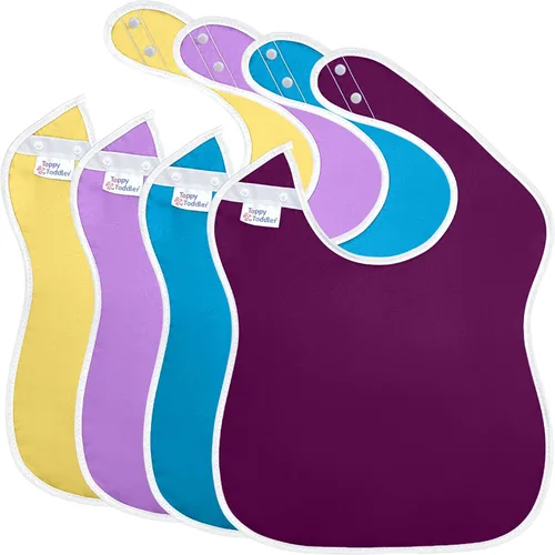 Miniatura 12 de Baberos grandes impermeables Colección Pastel - 4pk, 12pk, 48pk