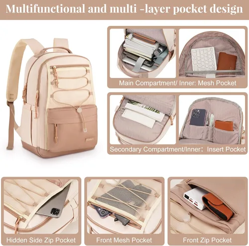 Miniatura 2 de WINDARS Mochila Escolar para Adolescentes Niñas, Mochila Universitaria Estética Bolsa de Libros Grande para Mujeres Estudiantes Bolsa de Moda