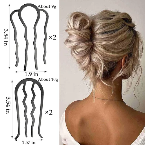 Miniatura 3 de 12 bandas para el cabello para mujer, accesorios para el cabello (negro)