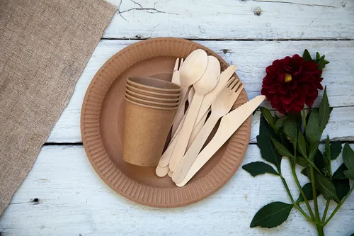 Miniatura 6 de KingSeal Cucharas desechables de madera de abedul, biodegradables y respetuosas con el medio ambiente, 6.25 pulgadas de longitud – 1 paquete de 100