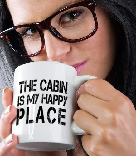 Miniatura 5 de La Cabina es My Happy Place" Funny Relax # 1 Café Té Blanco Taza de cerámica taza 11oz – Vacaciones Navidad Hanukkah Regalo
