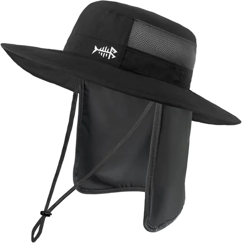 Miniatura 23 de BASSDASH Sombrero de pesca solar UPF 50+ resistente al agua con solapa desmontable para el cuello