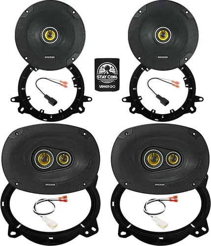 KICKER Altavoces de 6 x 9 y 6.5 pulgadas para Toyota Tacoma (sin JBL) Kit de actualización 2019-2023 - 2 pares de series CS con adaptadores y arnés,