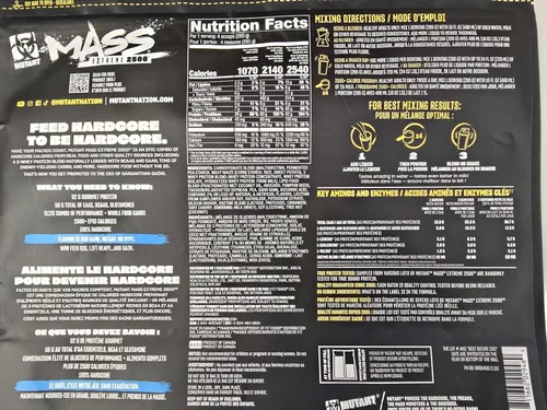 Miniatura 9 de Mutant Mass Extreme Gainer - Proteína de suero en polvo - Construye tamaño muscular y fuerza - Calorías limpias de alta densidad