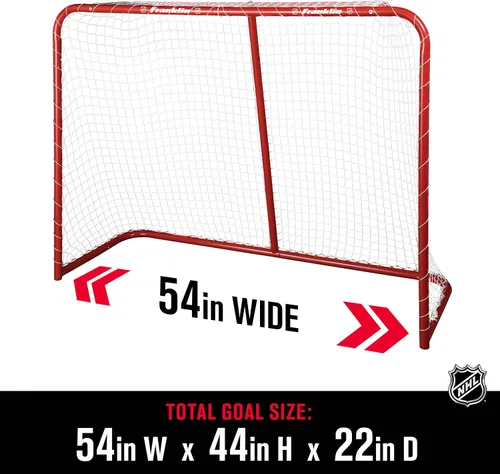 Miniatura 4 de Franklin Sports Red juvenil de hockey callejero - Portería de hockey de acero para interiores y exteriores para niños Roller Street - 54 pulgadas
