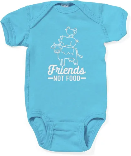 Miniatura 6 de CafePress Friends Not Food Vegetariano Vegano Vegano Traje de cuerpo lindo bebé Body Body Baby Romper Dark