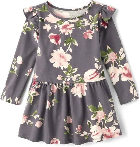 Miniatura 21 de The Children's Place Vestido diario estampado de manga larga para niñas de talla única y niños pequeños