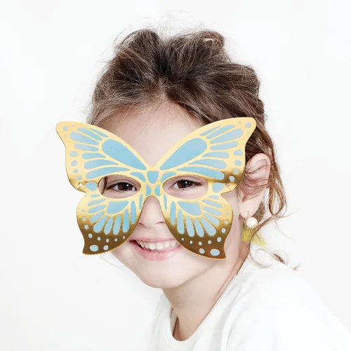 Miniatura 7 de Máscaras de papel de mariposa dorada, 8
