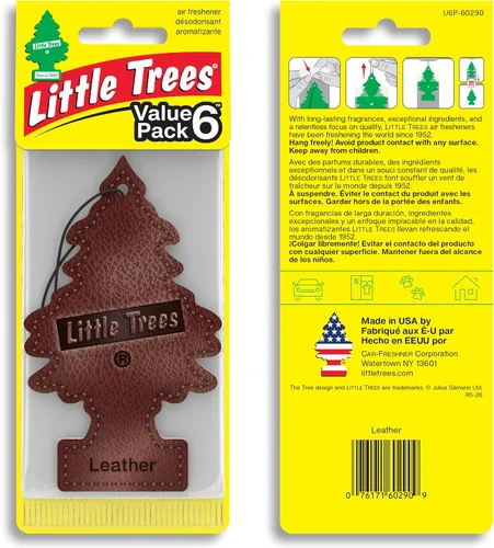 Miniatura 2 de LITTLE TREES Ambientador de aire para coche, árbol colgante que proporciona un aroma duradero para el automóvil y el hogar Cuero, 24 ambientadores