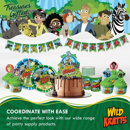 Miniatura 7 de Treasures Gifted Suministros para fiesta de cumpleaños de Wild Kratts con licencia oficial, paquete de 48 servilletas, suministros de fiesta de Wild