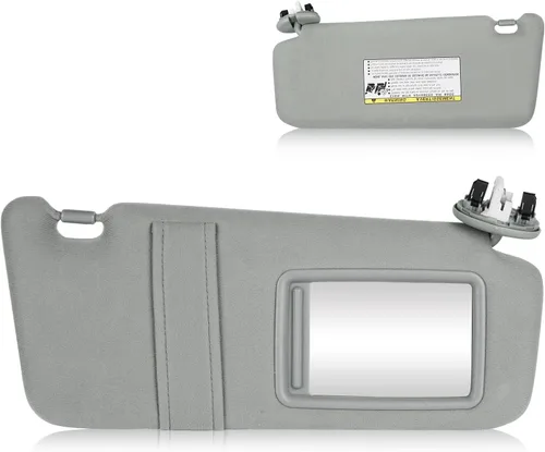 Visera solar con luz para Toyota Camry 2007-2011 con techo solar, lado derecho del pasajero gris. Reemplaza 74320-06800-B0