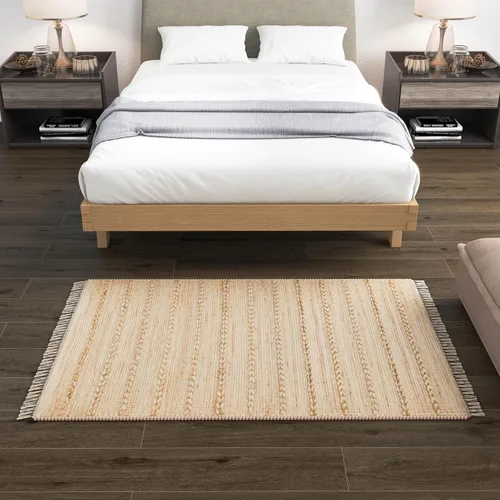 Miniatura 28 de Eco Crave Alfombra de pasillo de yute de 2,6 x 8 pies – Alfombra de diseño geométrico 100% natural de yute trenzada a mano, alfombra de acento